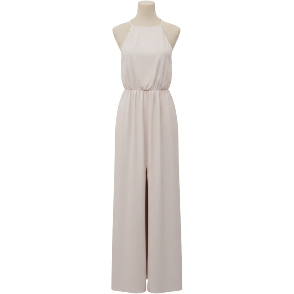 Show Me Your Mumu Maxi Dress Medium Pink Halter Backless Front Slit Wedding